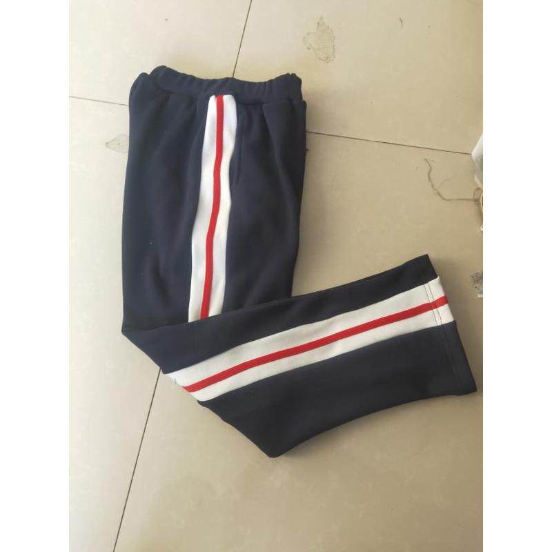 订做纯棉中小学生加厚加绒校服长裤深藏蓝拼白色贴红条运动裤校裤,运动服/休闲服装,运动长裤,淘宝优惠券,粉丝福利购,淘宝优惠卷