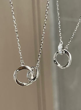 999纯银莫比乌斯环情侣项链一对款小众高级感送男女友情人节礼物