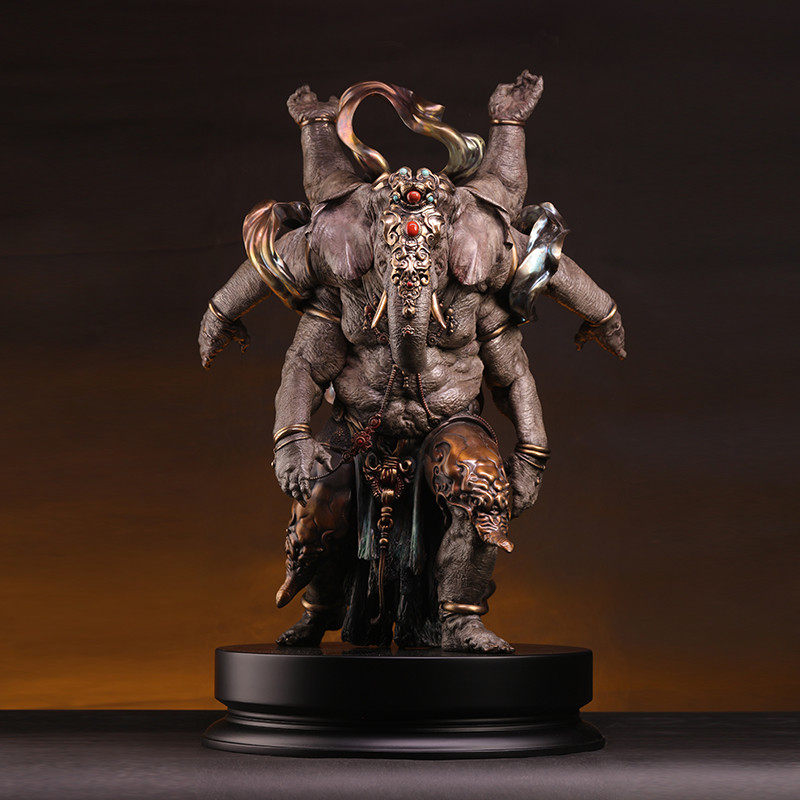 末那末匠丨冰山《鬼神志妙品：黄牙老象》铸铜版艺术雕像摆件
