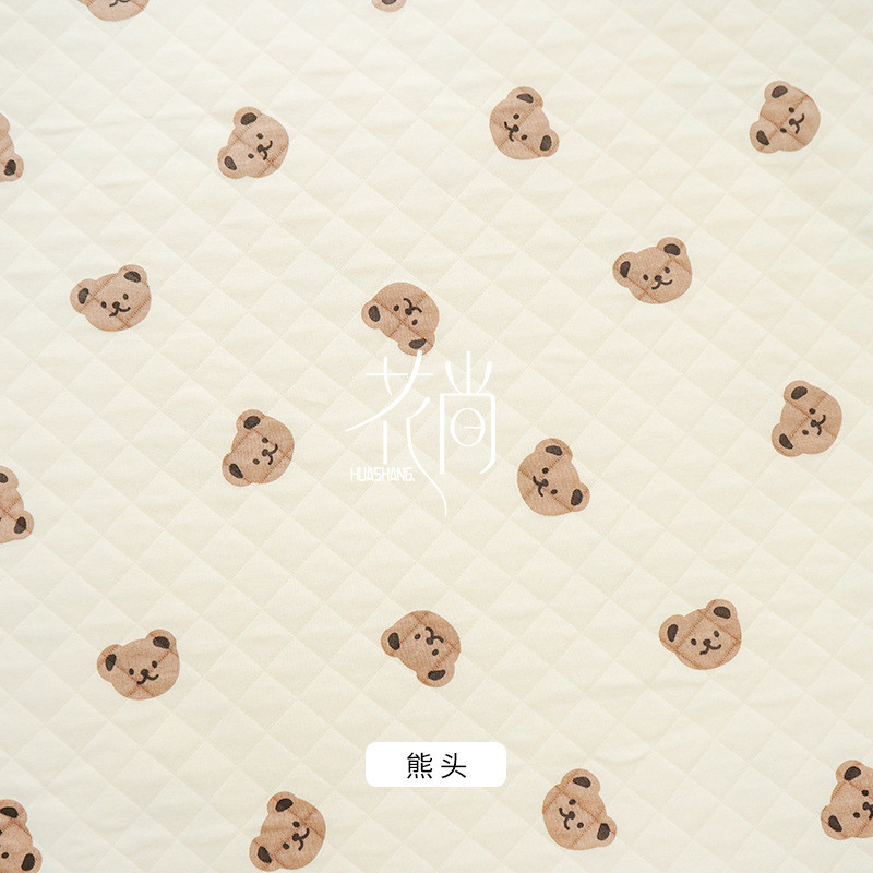 三层夹品布料 婴幼儿包被 毯子床棉面料1.6米宽 夹棉空气层棉质布