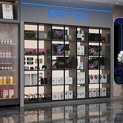 电竞外设展示柜网咖收纳柜零食柜手办模型陈列货架储物柜支持定制