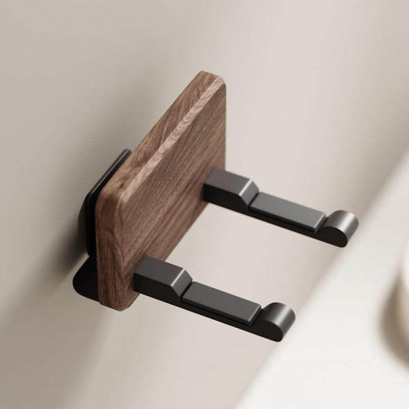 子免打孔厕所支架黑胡桃木卫生间浴室吹风机置物架风筒收纳收纳架,家庭/个人清洁工具,吹风机置物架,淘宝优惠券,粉丝福利购,淘宝优惠卷