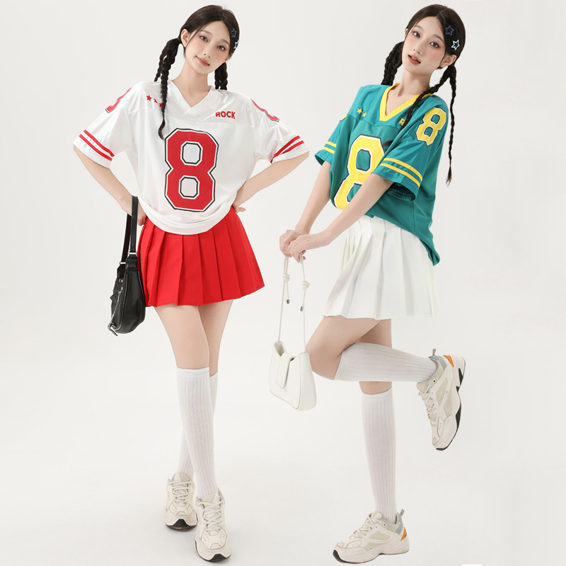 高货速发女团同款拉拉队比赛啦啦操演出服足球宝贝舞蹈学生运动会