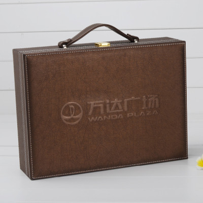 复古皮革交房箱钥匙盒礼品包装盒地产交付工具pu箱包装盒定制LOGO