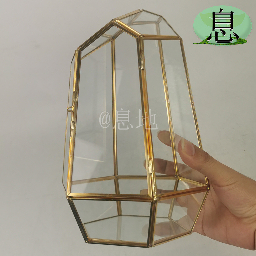 促销18035c带门包邮!工厂多肉金色微景观直销玻璃花房花盒