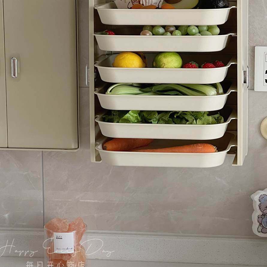 壁挂收纳备菜盘餐盘菜免打孔托盘火锅可置物架折叠放厨房炒菜多层,厨房/烹饪用具,配菜/备菜盘,淘宝优惠券,粉丝福利购,淘宝优惠卷