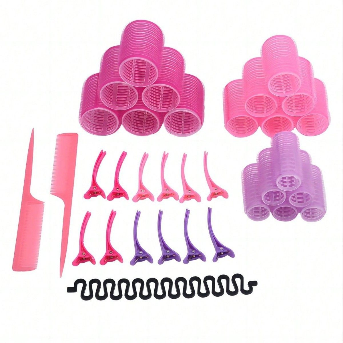 33件套装发饰工具卷发筒大号懒人卷发筒 尼龙大小发卷自粘卷发器,饰品/流行首饰/时尚饰品新,发饰,淘宝优惠券,粉丝福利购,淘宝优惠卷