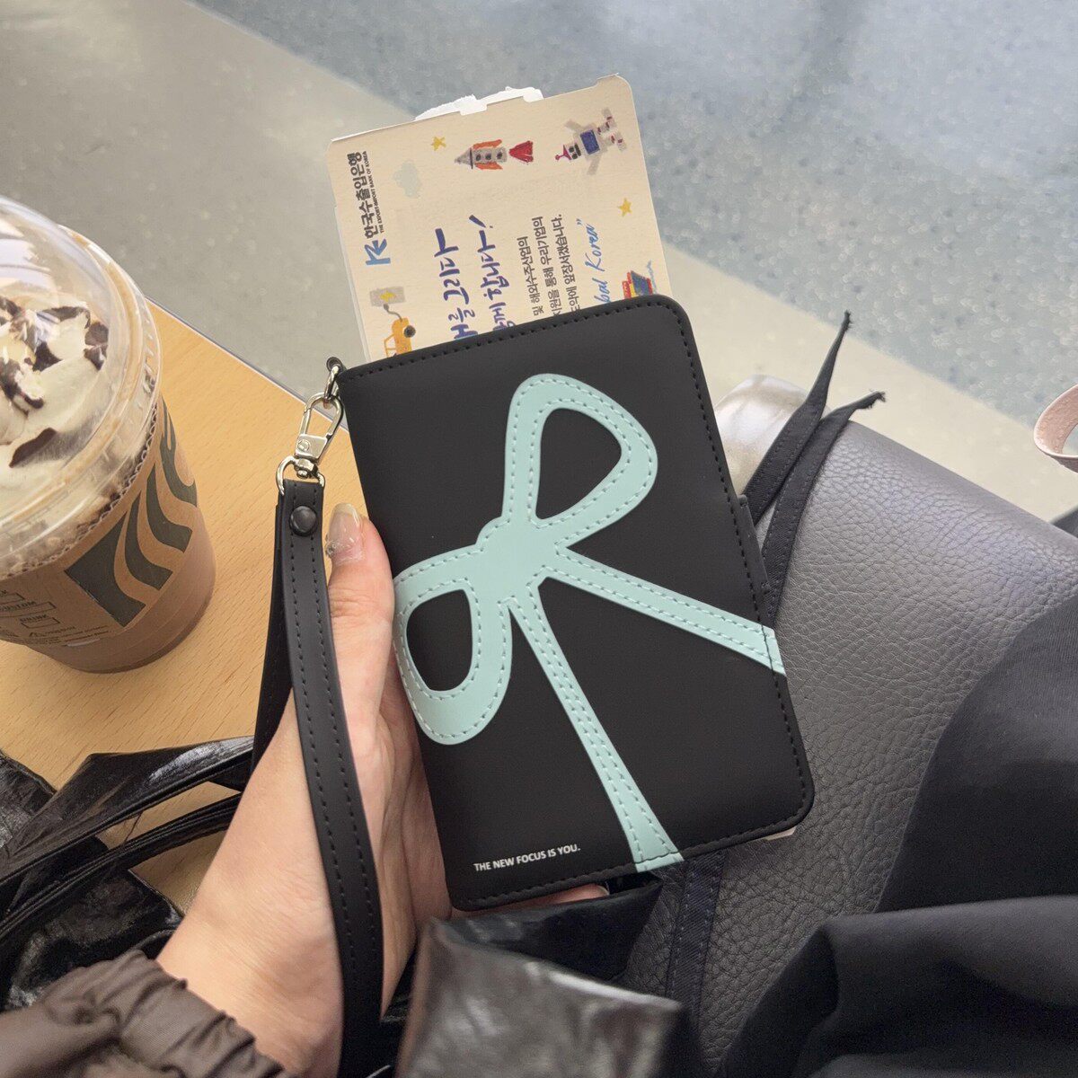 韩系蝴蝶结皮质护照夹高颜值少女心出国旅游机票身份证件收纳卡包