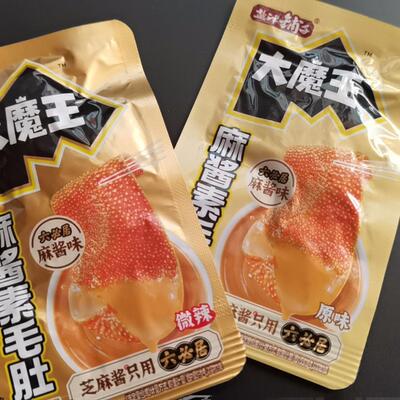 【50包】盐津铺子大魔王魔芋素毛肚六必居麻酱袋装香辣零食