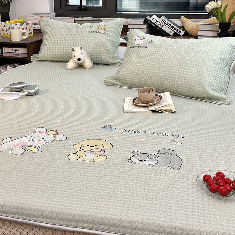 月光巴士冰豆豆床笠款冰丝凉席三件套家用夏季空调房软席1.8米1.5,床上用品,冰丝席,淘宝优惠券,粉丝福利购,淘宝优惠卷