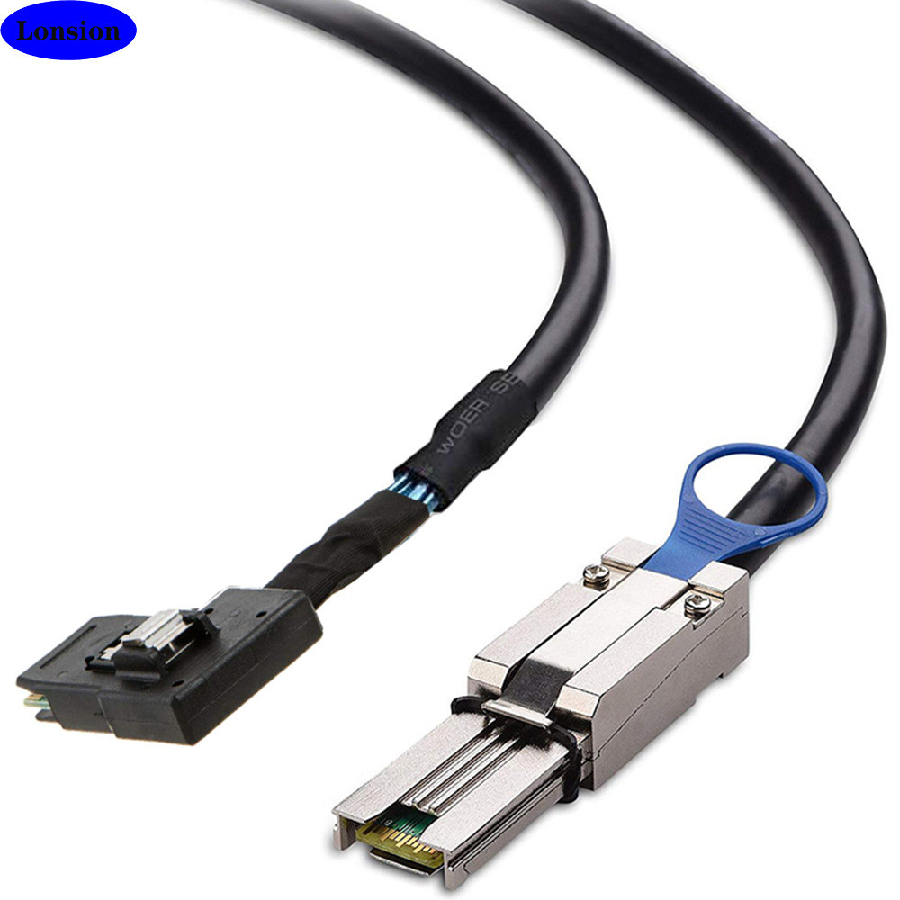 MINISAS8087右弯转SASHDSFF-8088服务器机内外高速连接线束