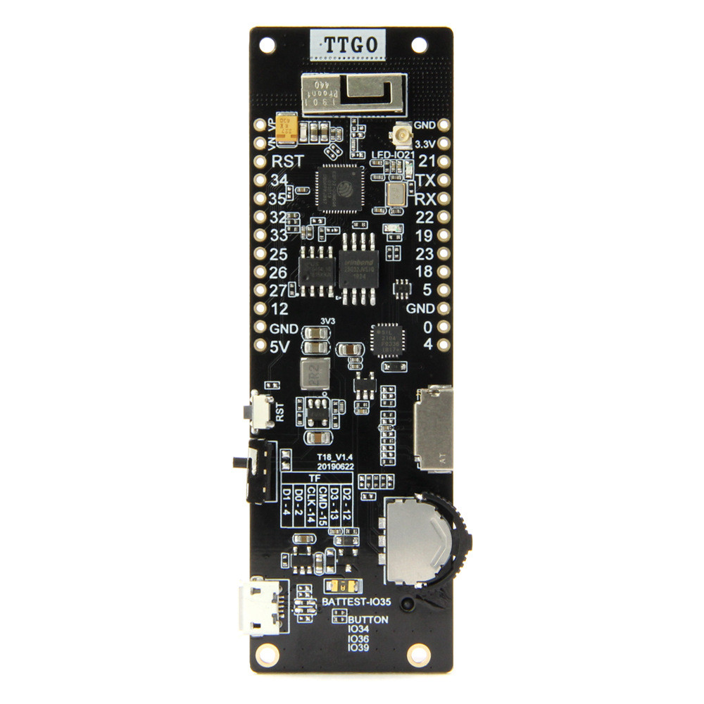 TTGOWiFi蓝牙无线模块18650电池座2A保险丝ESP324MB闪存开发板