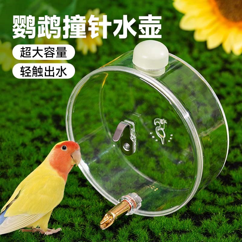 撞针水壶鹦鹉饮水器鸟用自动喂水虎皮牡丹玄凤喝水神器小鸟饮水器