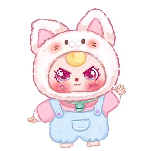 娃三岁小猫衣橱毛绒盲盒随机1个 Q萌猫公仔挂件 带衣服玩偶