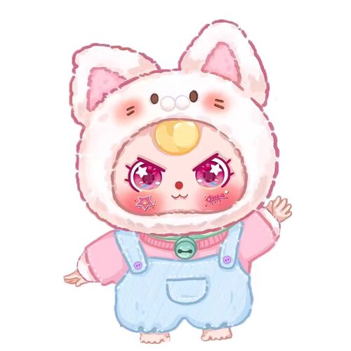 娃三岁小猫衣橱毛绒盲盒随机1个 Q萌猫公仔挂件 带衣服玩偶