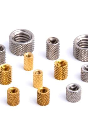 STKC-M3M4M5不锈钢滚花螺母网纹钻石花防腐注塑通孔嵌件预埋