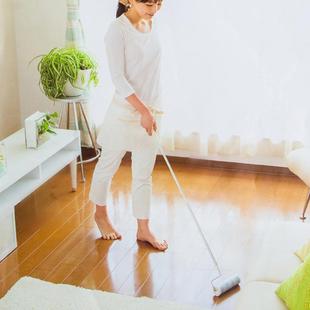 日本进口NITOMS长柄地板粘毛滚撕式 毛发除尘器替换纸扫把滚刷拖把