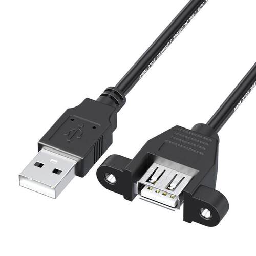 3D打印口USB型延长线 带螺丝孔 可固定 USB打印机 公对母耳朵高速