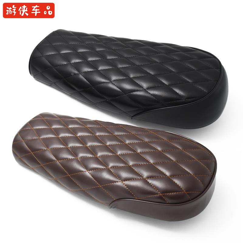 复古摩托车改装CG125.CB线缝菱形短款53cm平座垫座包鞍座车座坐垫
