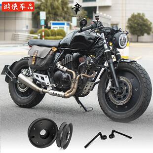 龙嘉V咖250分离把加高分体手把后视镜封闭轮毂轮圈盖黑武士特狗