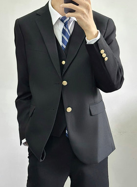 dk男生制服黑色西服外套学生班服