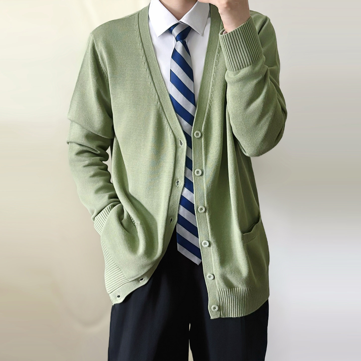 dk男生制服jk秋冬开衫毛衣外套图片