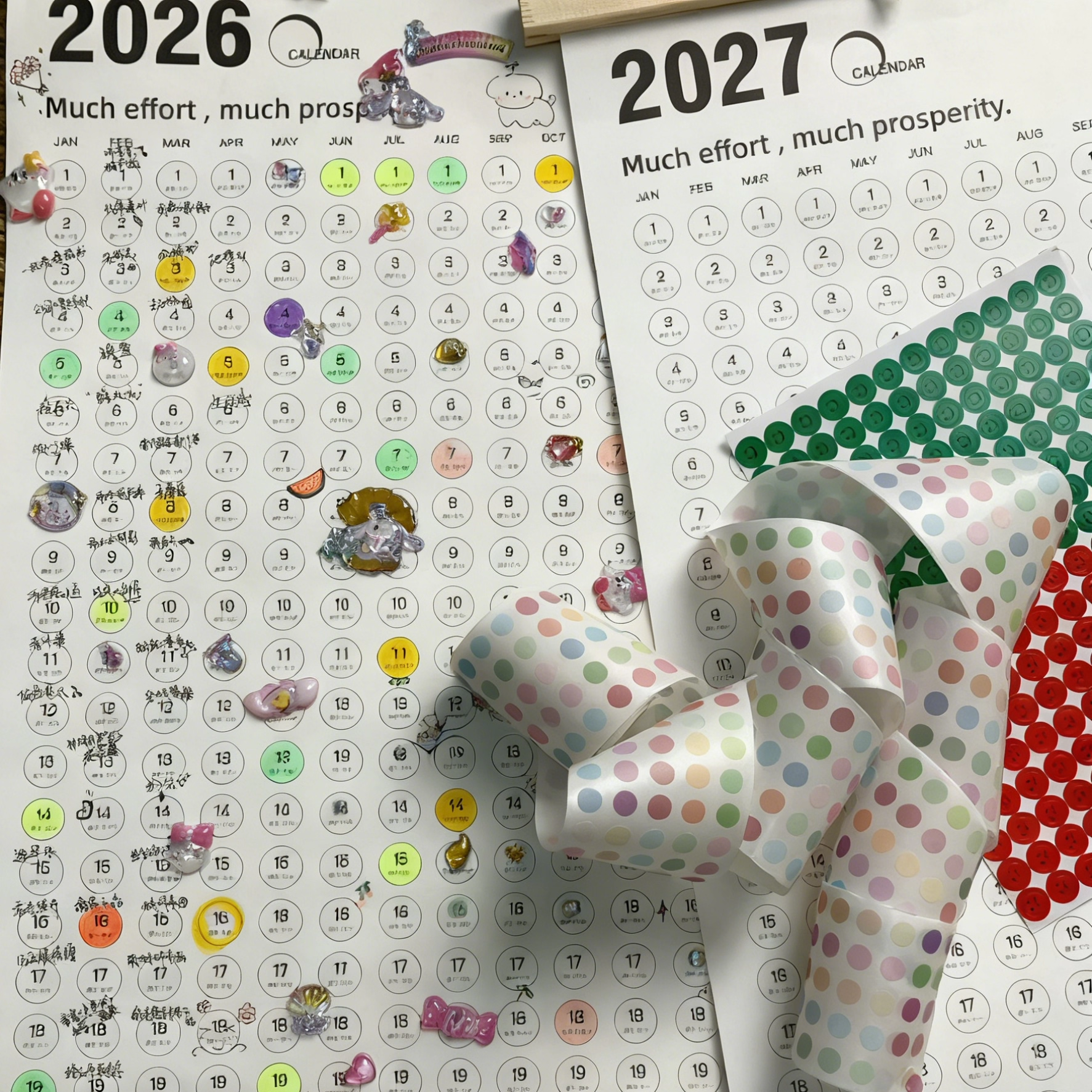 2026年新款日历家用全年一张挂墙日程计划表记事本台历装饰挂件