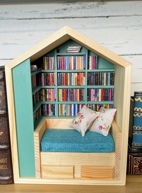 解压抗焦虑书架微型书架摆件创意diy小摆件生日七夕男女朋友礼物