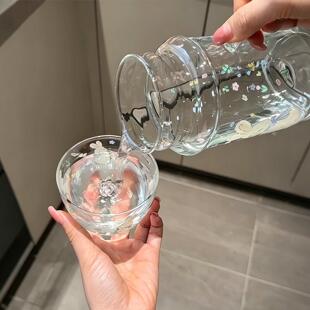 兔子凉水壶带手柄带杯盖冷萃杯冷泡杯随手杯家用食品级玻璃耐高温