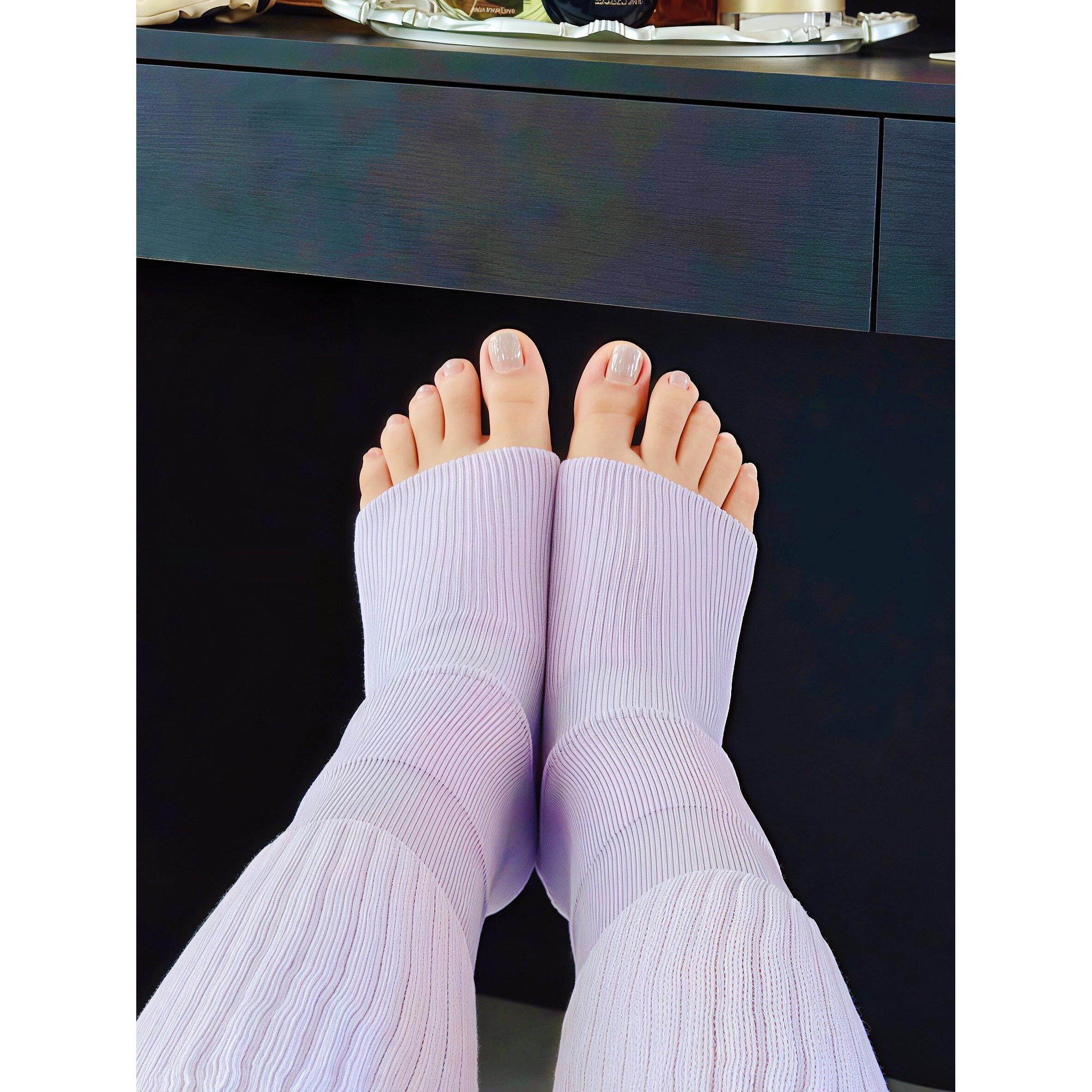 护膝袜套睡眠专用袜女宽松冬季保暖防寒锁温长筒小腿袜加厚家用