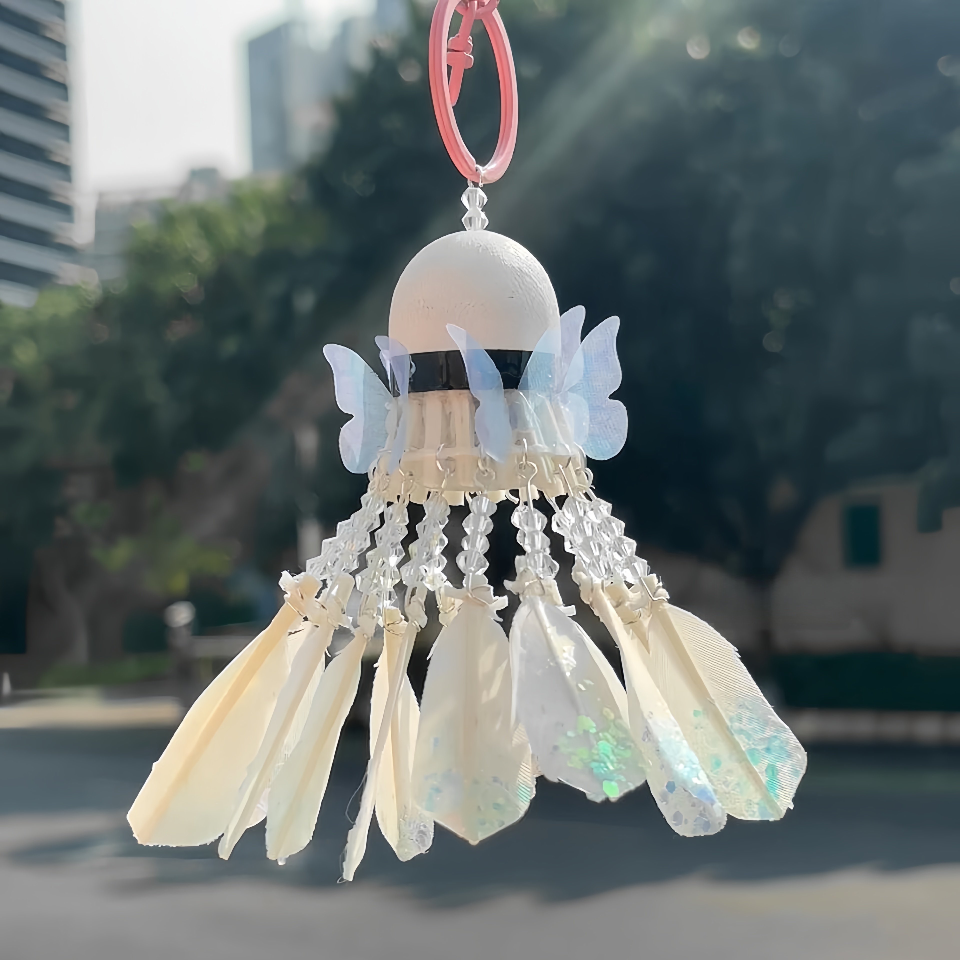 给球搭子亲手做了个羽毛球挂件