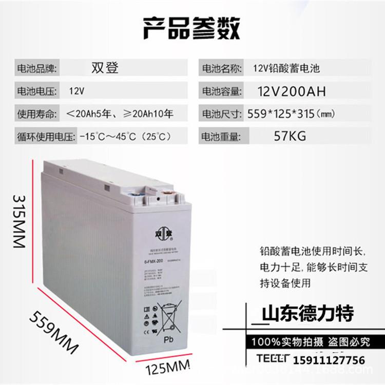 双登蓄电池狭长型基站12V100AH6-FMX-100AH通讯直流屏150AH/200AH