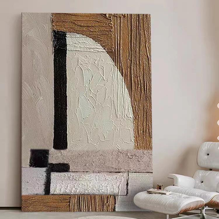 纯手绘色块肌理抽象装饰画现代简约客厅玄关挂画大落地画立体油画图片