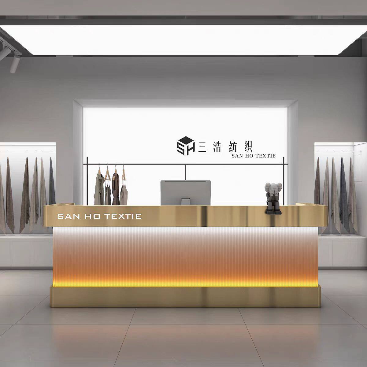 前台接待台不锈钢女装店收银台亚克力轻奢吧台理发店柜台烤商务