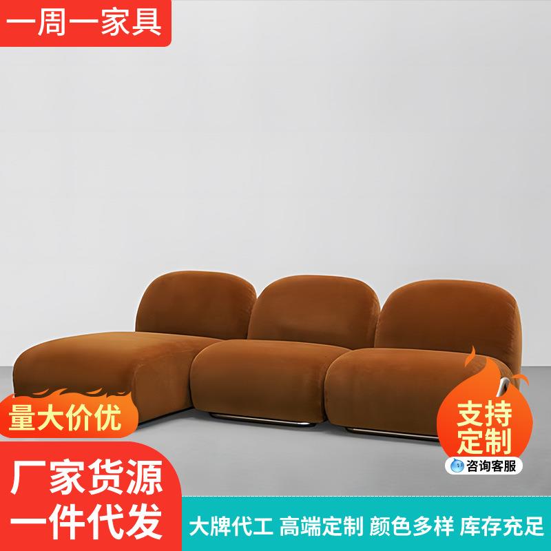 轻奢北欧小户型客厅现代简约设计师单人沙发异形模块组合布艺沙发