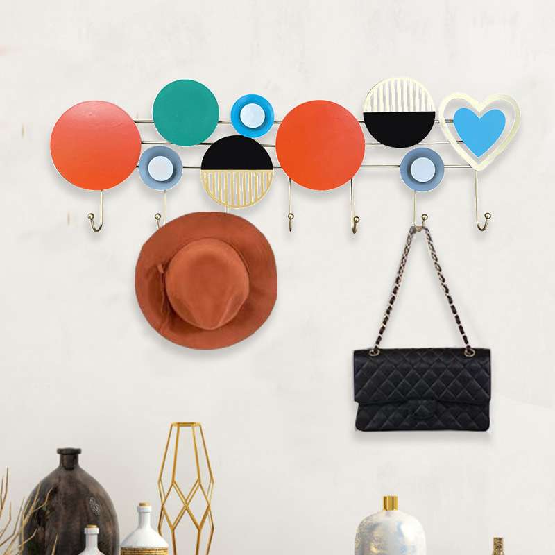 入户衣帽钩创意门后墙上挂钩网红时尚简约铁艺挂钩金属置物挂衣钩