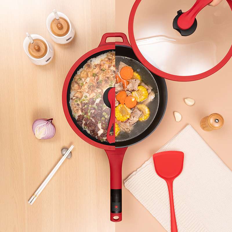 徳铂智能电炒锅不粘锅厨房家用煎锅煎煮炒菜锅铝合金32CM