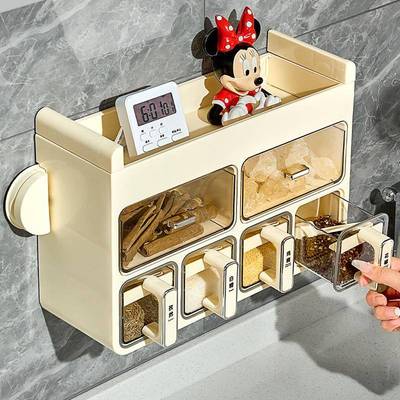 调料盒壁挂家用厨房高端调味料收纳盒墙挂式盐罐调料罐2024年新款