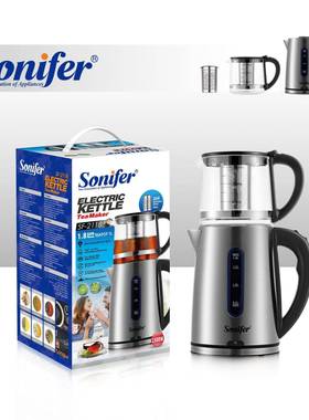 Sonifer家用大容量1.8L不锈钢土耳其双层子母茶壶SF-2118