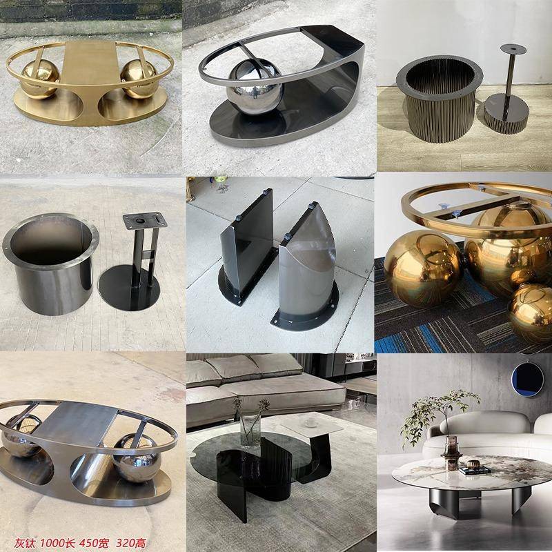不锈钢金属茶几底座支架子桌脚桌子腿轻奢现代茶几脚角几脚边几脚