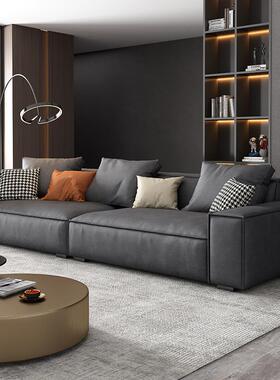 9W意式极简豆腐块免洗亲肤磨砂布布艺小户型客厅新款直排沙发多人