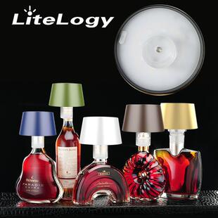无线瓶灯RGB灯罩无级可调光LED瓶灯用于酒瓶充电威士忌瓶塞灯