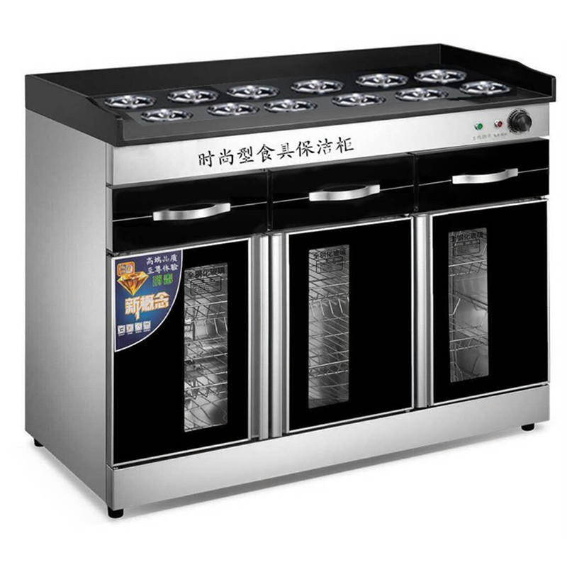 调料台消毒柜大理石茶水柜大容量不锈钢3门3抽火锅店消毒柜图片