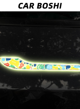 汽博士适用特斯拉车门拉手夜光防刮保护贴Model3YL门把手改装配件