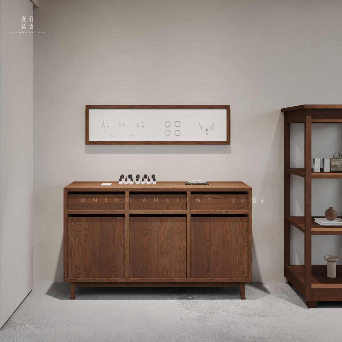 储物靠墙展示台陈列货柜展柜精品复古木质斗柜收纳柜拍照直播柜子