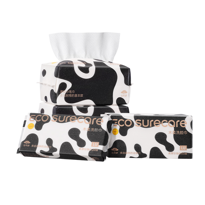 优可舒木柔洗脸巾60抽6包LU联名款加厚悬挂式家庭装一次性毛巾