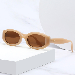 墨镜紫外线女防感ins复古欧美太阳眼镜2024黑色椭圆小脸高级新款