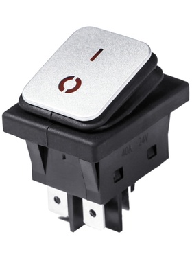 Dc Dc50A12V24V48V带亮红色按钮4针防水船型电池电源开关