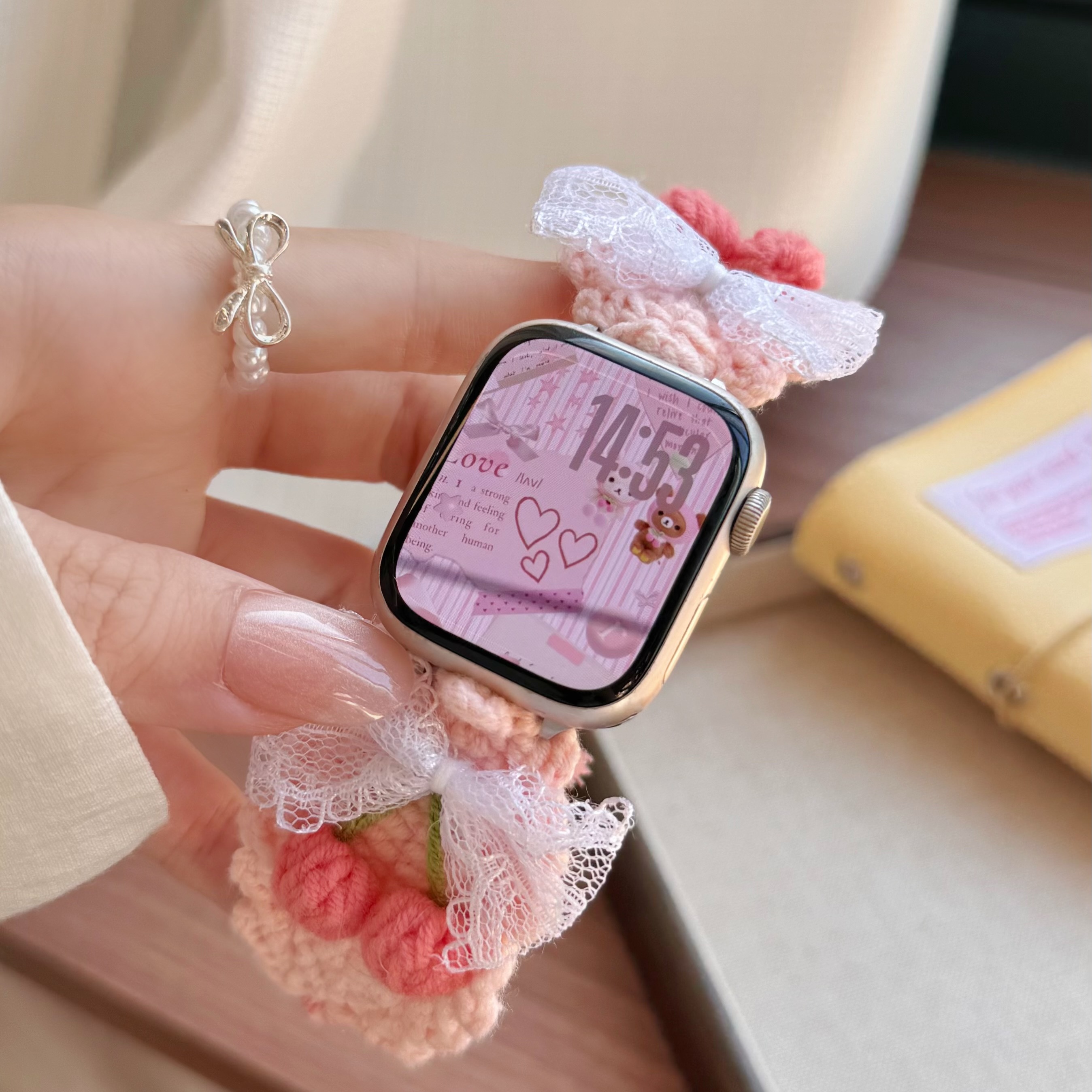 适用iwatchS11手工手工毛绒表带