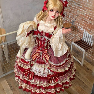 韩菇凉~原创设计Lolita洋装doll感jsk吊带连衣裙夏季网纱蝴蝶结